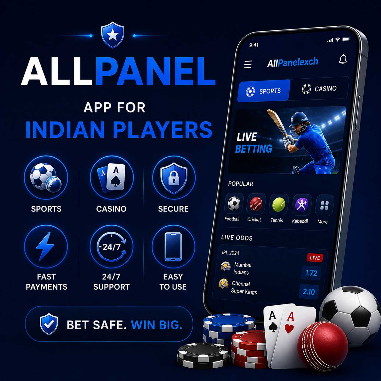 Key features of the Allpanelexch app for Indian players
